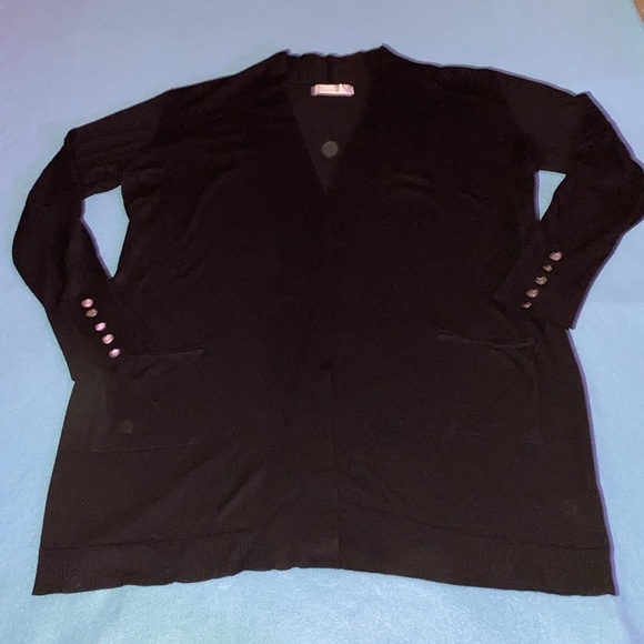 89th + MADISON cardigan open front 2 pockets silver buttons at cuffs size PL - Picture 2 of 12
